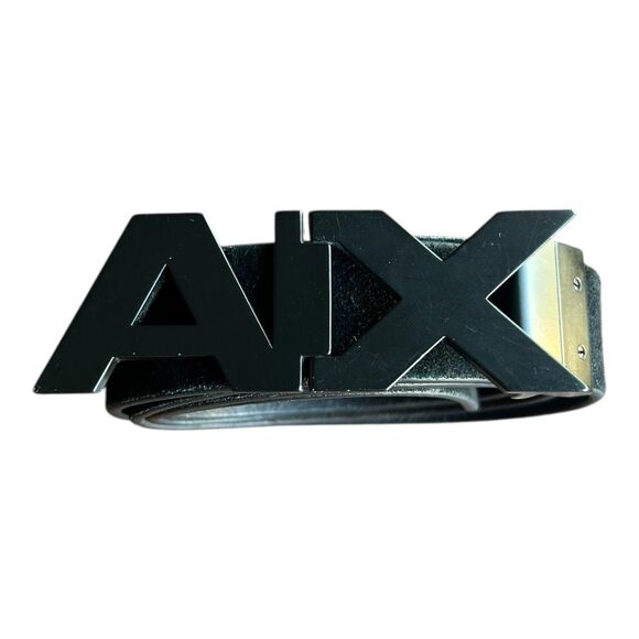 Armani Exchange Men’s Reversible Logo Leather Belt Black  Size 36–38 - Picture 1 of 10